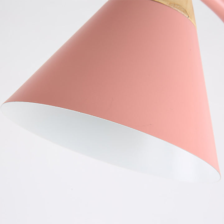 Lampadaire sur pied à 1 lumière avec abat-jour conique macaron créatif nordique 