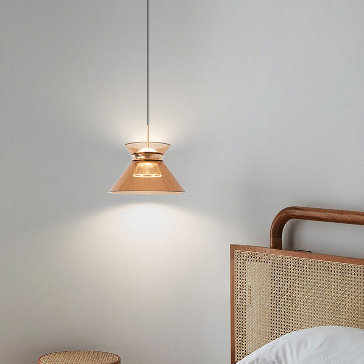 Modern Simplicity Aluminum Acrylic Tapered Hourglass LED Pendant Light For Bedside