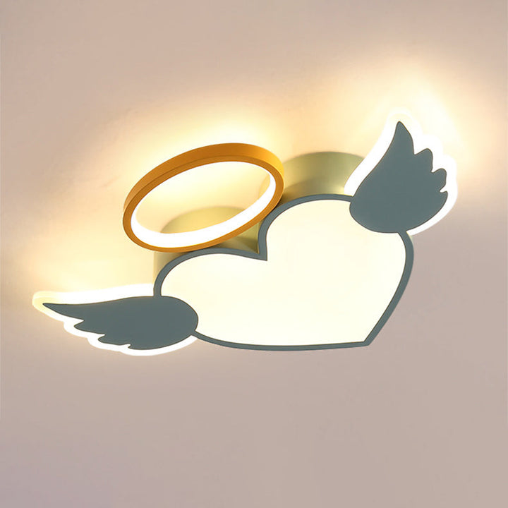 Les enfants créatifs contemporains adorent les ailes en aluminium fer acrylique silicone LED plafonnier pour chambre 