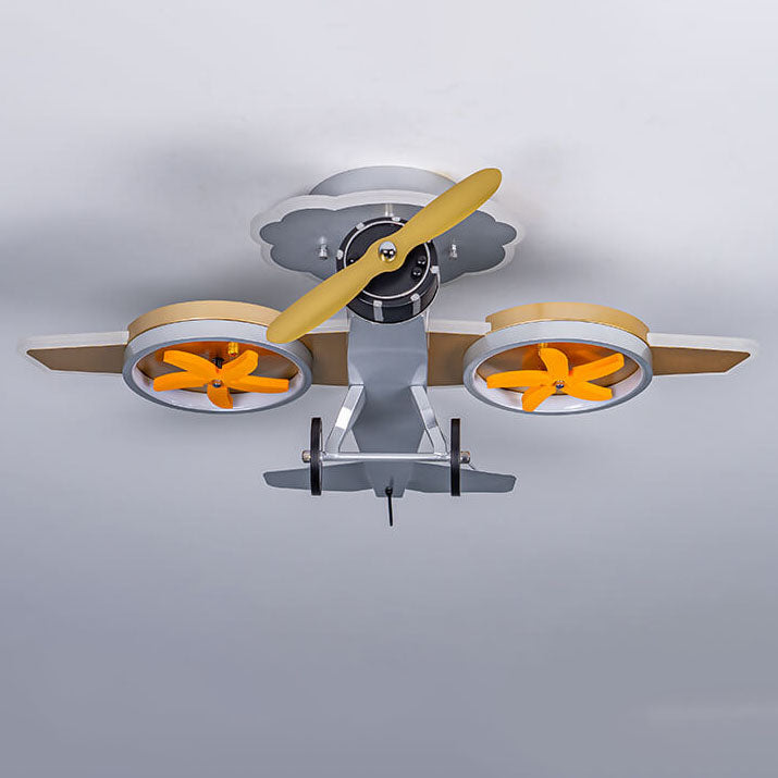 Kreative Cartoon Flugzeug Eisen Acryl LED Kinder Deckenleuchte halb bündig 