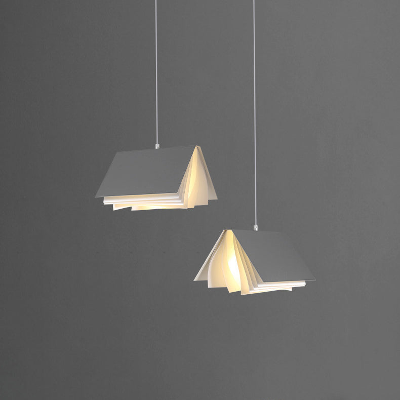Contemporary Creative Book Shape Iron PC Fabric 1-Light Pendant Light For Living Room