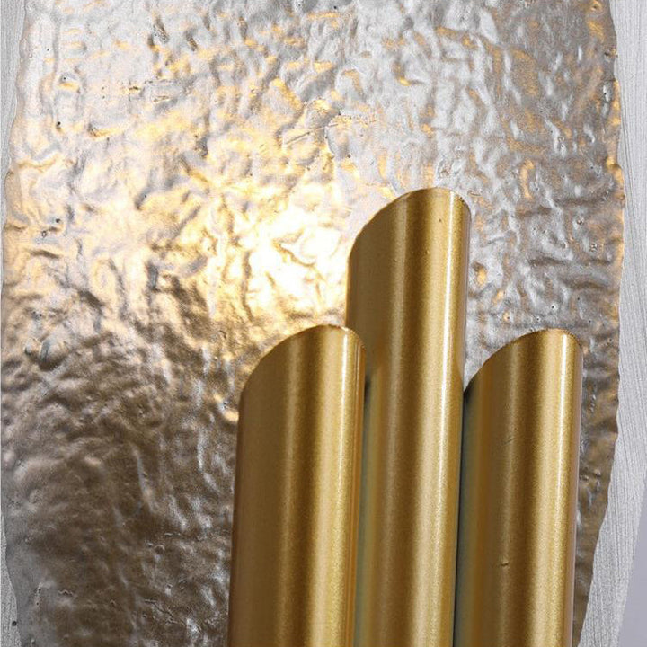 Applique murale à 2 lumières avec tube en métal texture feuille d&