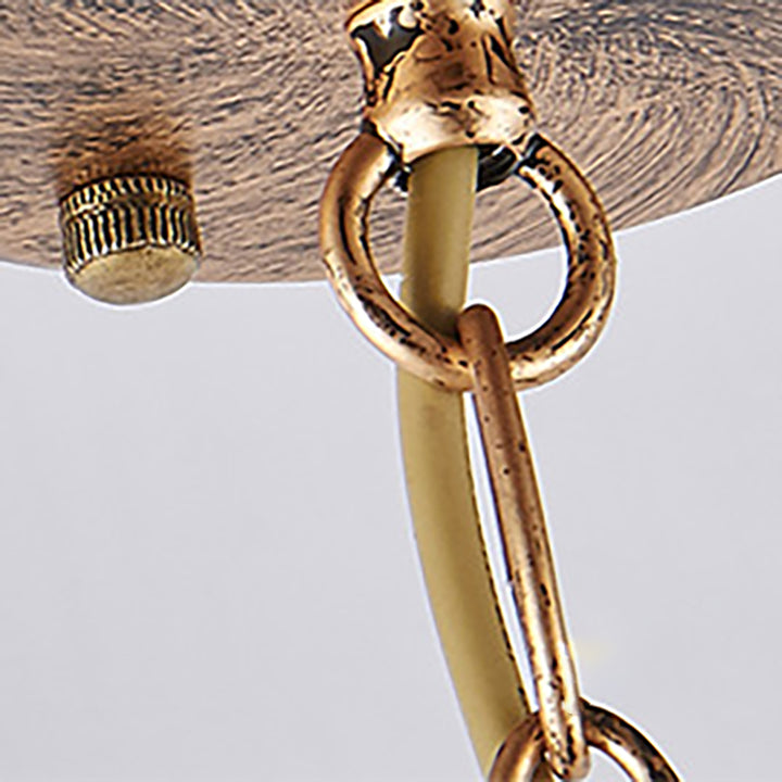 Traditionelle Tiffany Halbkugel Eisen Buntglas 1-Licht Pendelleuchte für Schlafzimmer 