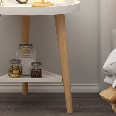 Table d'appoint ronde en bois PP PVC scandinave contemporaine 1/2 niveau pour salon 