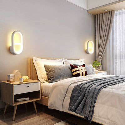 Moderne minimalistische Eisen Silikon elliptische Kreisbogen LED Wandleuchte Lampe für Schlafzimmer 