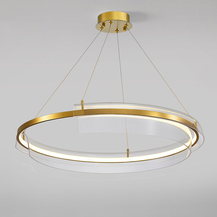 Zeitgenössischer nordischer runder quadratischer Rohrmetallacryl-LED-Kronleuchter für Wohnzimmer 