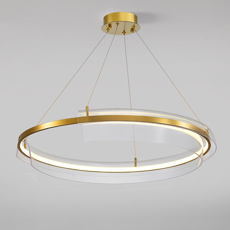 Zeitgenössischer nordischer runder quadratischer Rohrmetallacryl-LED-Kronleuchter für Wohnzimmer 