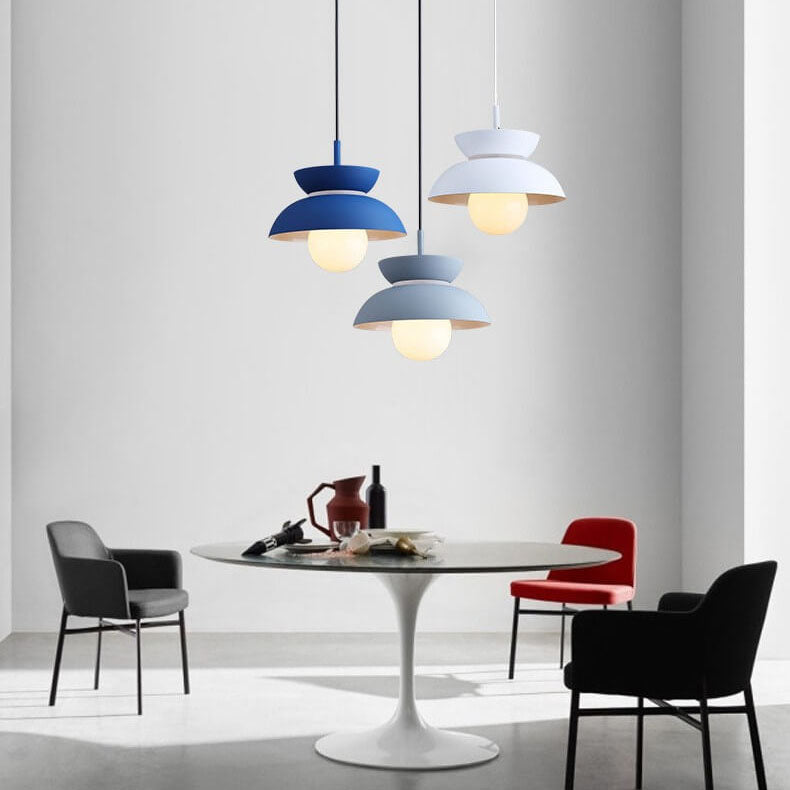 Nordische minimalistische Farbe solider Aluminium 1-Licht Pendelleuchte 