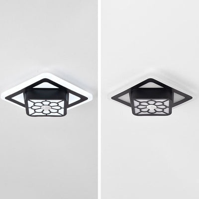 Luz de techo empotrada LED geométrica cuadrada floral de lujo moderno 