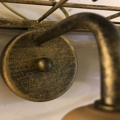 Lámpara Aplique de Pared de 1 Luz con Cilindro de Hierro y Bambú Tejido Cuadrícula Rectangular Rústica Tradicional para Sala de Estar 