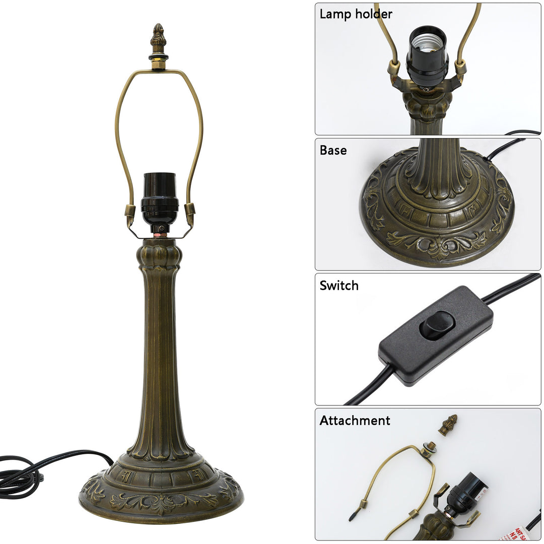 Lampe de table traditionnelle Tiffany conique en alliage d&