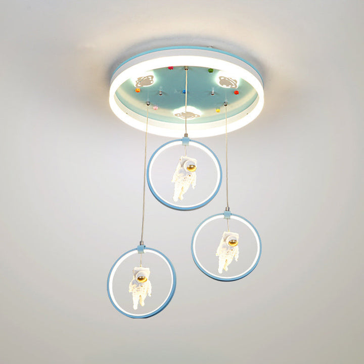 Plafonnier LED en acrylique et fer de style Art Déco moderne rond Astronaute Princesse Fée pour chambre à coucher 