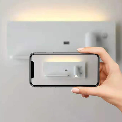 مصباح حائط عصري صناعي مستطيل LED قابل للشحن عبر USB قابل للدوران لغرفة النوم 