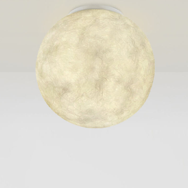 Creative Simplicity Star Moon Design Glass Shade Resin LED Flush Mount Ceiling Light