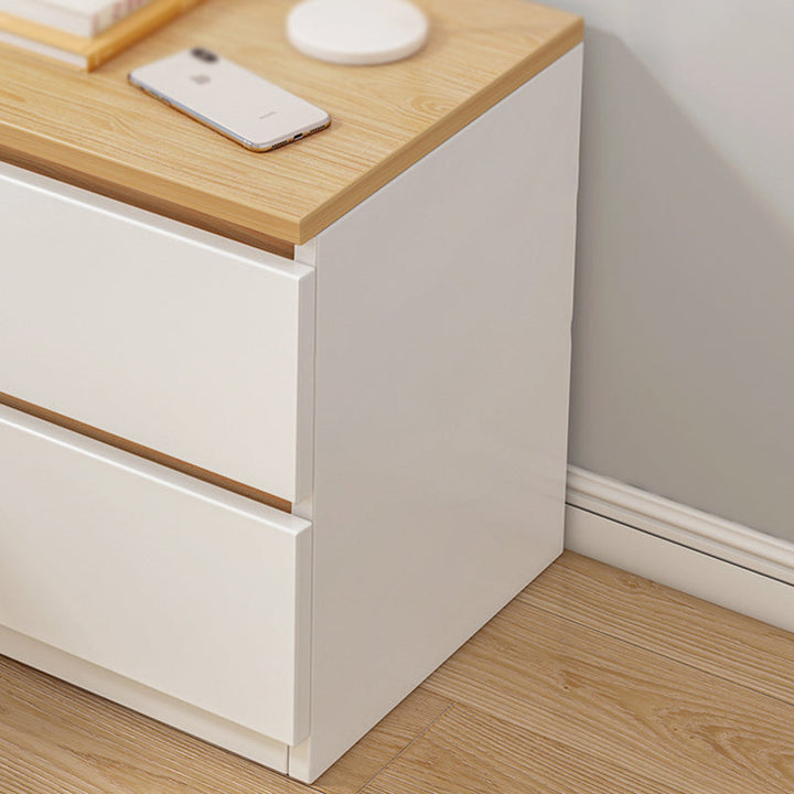 Modern Minimalist Rectangular MDF Nightstand 2/3 Drawer For Bedroom