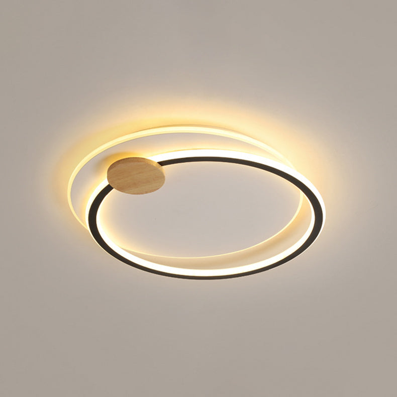 Zeitgenössische Einfachheit Eisen Kreis Ring Acryl LED Unterputz Deckenleuchte für Wohnzimmer