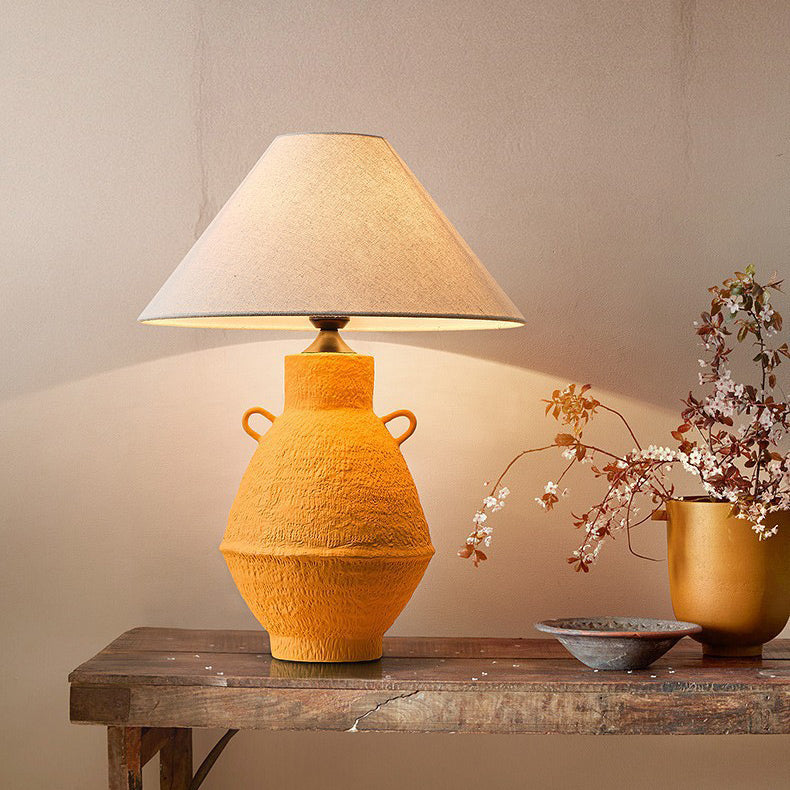 Traditionelle japanische Glaskeramik-Stoff-Tischlampe mit 1 Licht für Wohnzimmer 