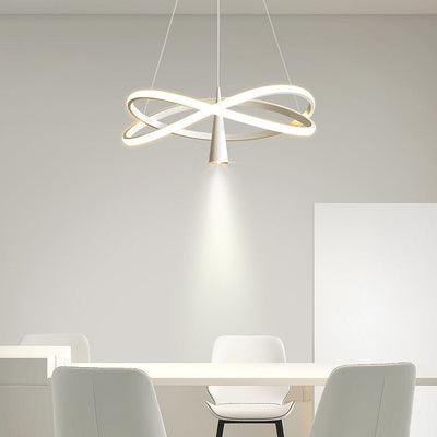 Moderne minimalistische Kreis konische Eisen Acryl LED Kronleuchter für Wohnzimmer 