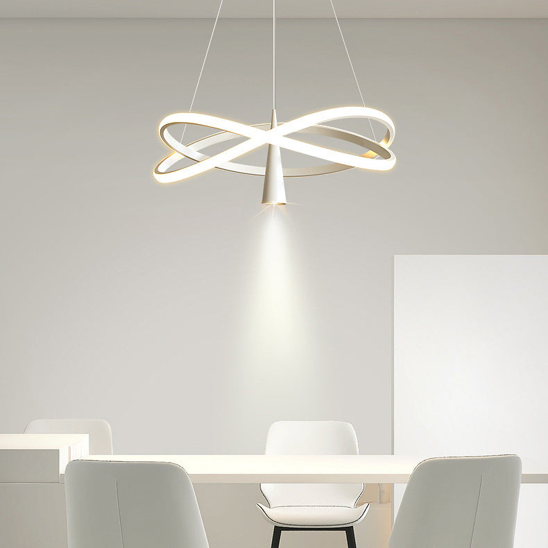 Moderne minimalistische Kreis konische Eisen Acryl LED Kronleuchter für Wohnzimmer 