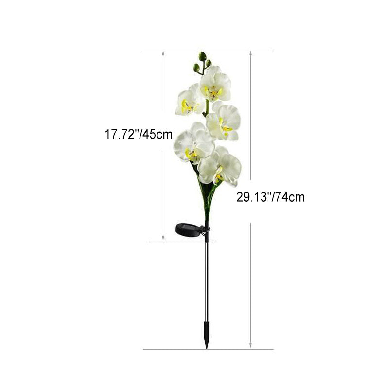 Solar Modern Silk Ground Plug Simulation Phalaenopsis LED Outdoor Light