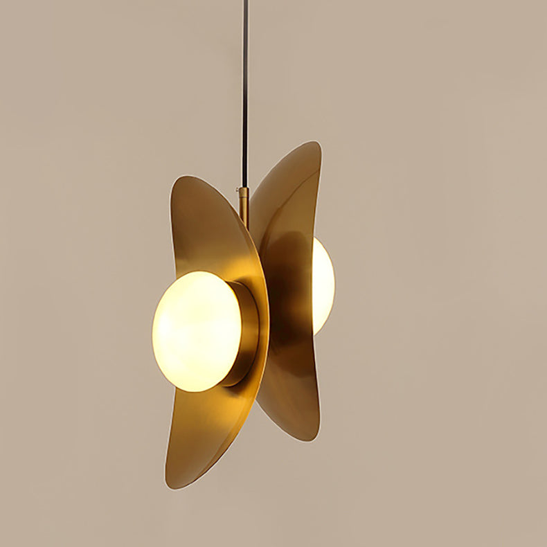 Zeitgenössische nordische ovale Kugel Eisen Titan 2-Licht Pendelleuchte für Wohnzimmer 