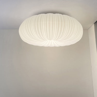 Moderne unbedeutende Deckenleuchte der PE-Kürbis-Schatten-Hardware-LED zur bündigen Einfassung für Wohnzimmer 