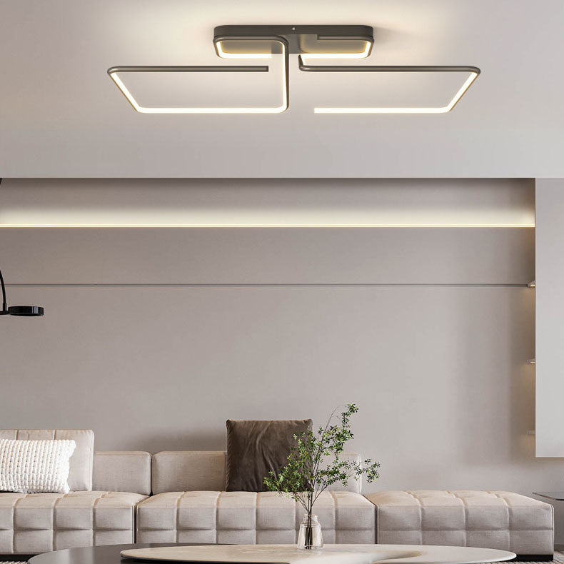 Moderne minimalistische Deckenleuchte aus Aluminiumlegierung und Acryl mit LED-Halbeinbau für das Schlafzimmer 