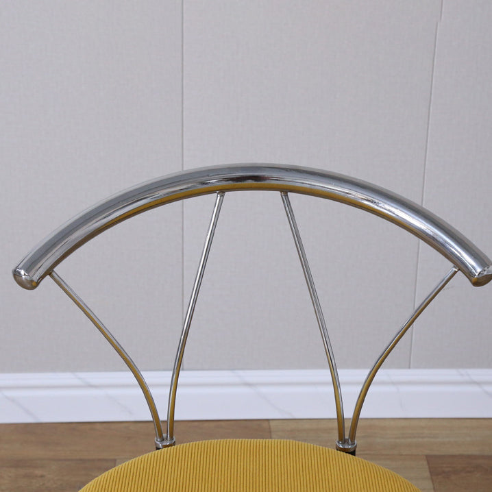 Contemporary Nordic Round Curved Backrest Stainless Steel Corduroy Dining Chair For Dining Room