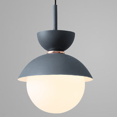 Moderne minimalistische runde Globus Kuppel Metall Glas 1-Licht Pendelleuchte für Wohnzimmer 