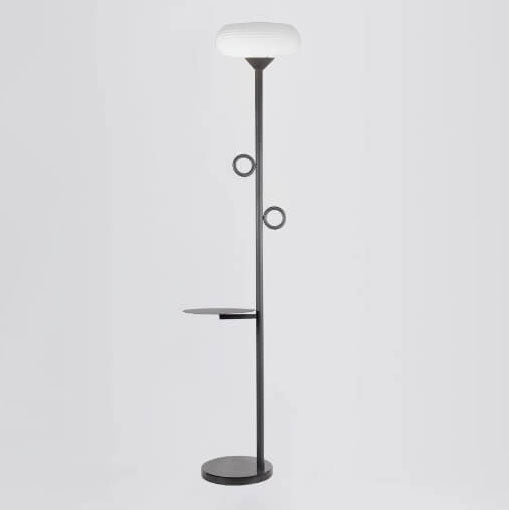Lámpara de pie para exteriores con tira LED de acero inoxidable de simplicidad moderna solar para patio exterior 