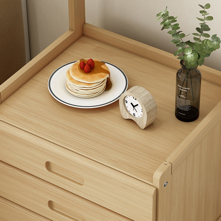 Modern Minimalist Rectangular Coat Rack Nan Bamboo MDF Nightstand 1/3 Drawer For Bedroom