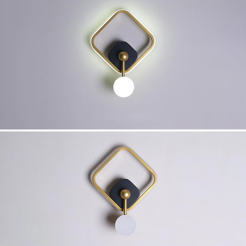 Modern Minimalist Oval Round Square Iron Aluminum LED Wall Sconce Lamp For Bedroom