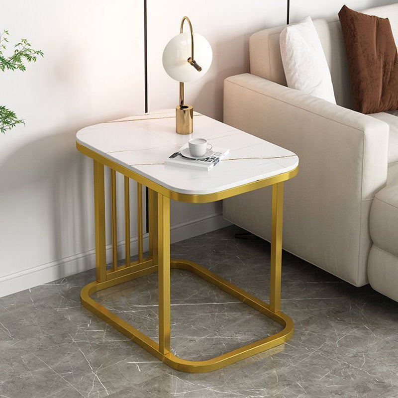 Moderner minimalistischer rechteckiger quadratischer Steintisch aus Eisen für das Wohnzimmer 