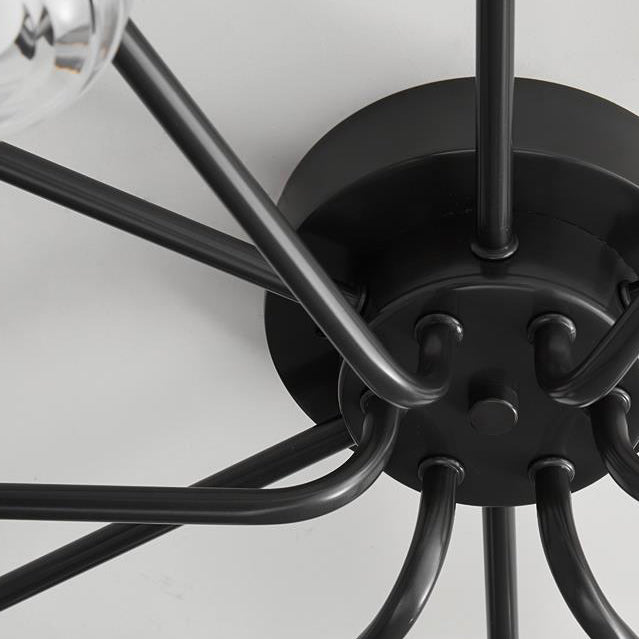 Plafonnier LED semi-encastré moderne minimaliste en acrylique et cuivre rond avec branche pour salon 