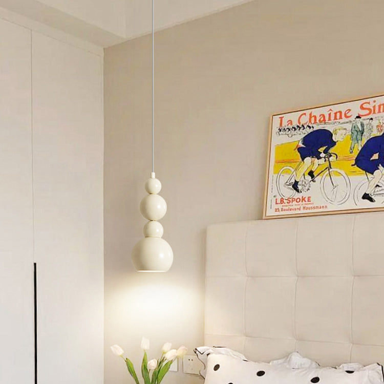 Zeitgenössische nordische cremeweiße Kürbis-Pendelleuchte mit 1 Licht für das Wohnzimmer 