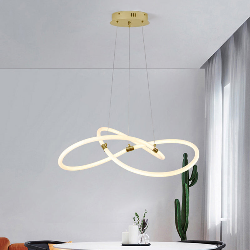 Nordic Creative Acrylic Bending Tube Island Light LED Chandelier