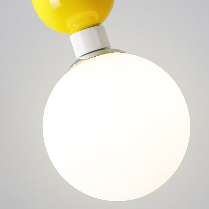 Lámpara colgante de vidrio de frutas teñidas escandinavo contemporáneo de hierro con 1 luz para dormitorio 