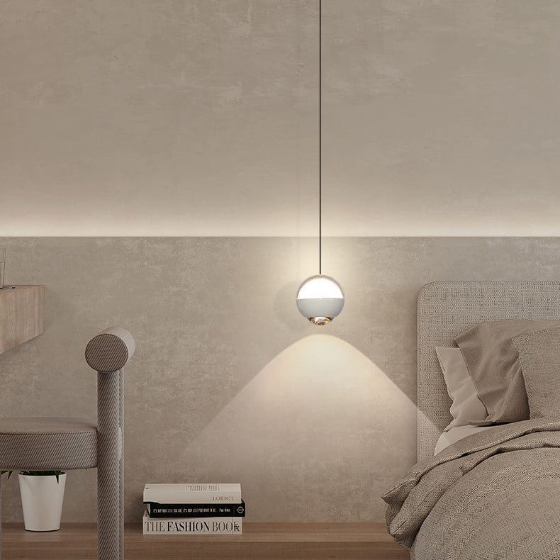 Moderne Einfachheit Ball Aluminium Acrylglas LED Pendelleuchte Liftable Für Nachttisch 