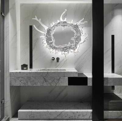 مصباح حائط LED بتصميم حديث من الفولاذ المقاوم للصدأ والأكريليك بشكل رذاذ الماء 