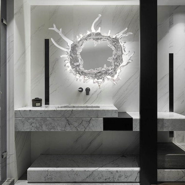 مصباح حائط LED بتصميم حديث من الفولاذ المقاوم للصدأ والأكريليك بشكل رذاذ الماء 