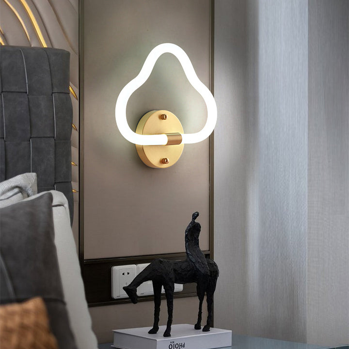 Zeitgenössische kreative Messing Acryl Runde Oval Figur Sechs Acht Brief LED Wandleuchte Lampe für Flur 