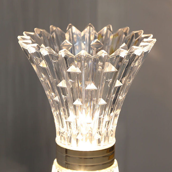 Lampe de table USB LED à base de matériel en forme de vase acrylique créatif nordique 