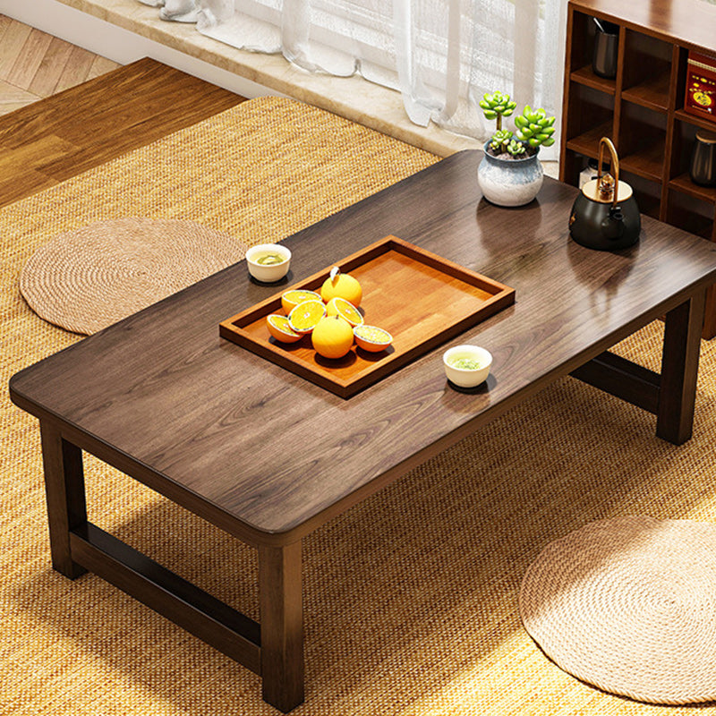 Modern Minimalist Foldable Rectangular Rubberwood Coffee Table For Living Room