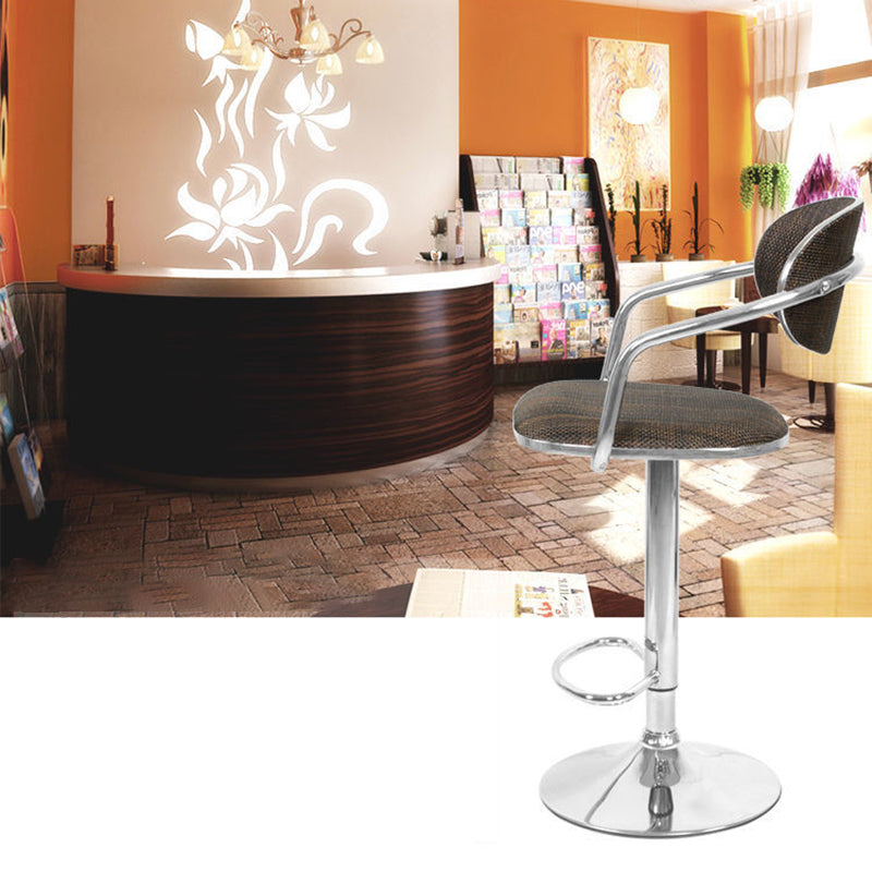 Contemporary Scandinavian Half Round PVC Wicker Plywood Iron Bar Stool Backrest For Dining Room
