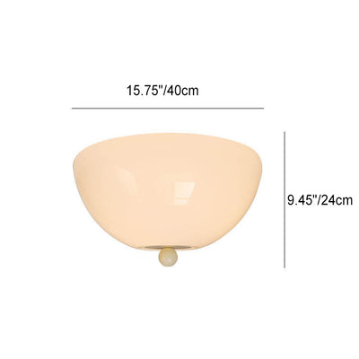 Nordic Minimalist Iron Round Glass Shade 4-Light Flush Mount Ceiling Light