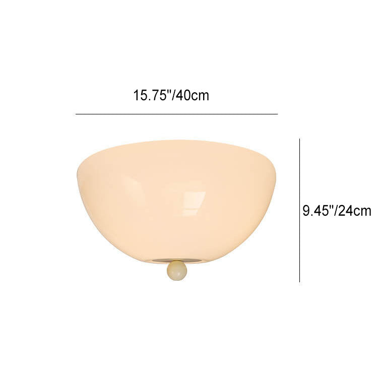 Nordic Minimalist Iron Round Glass Shade 4-Light Flush Mount Ceiling Light