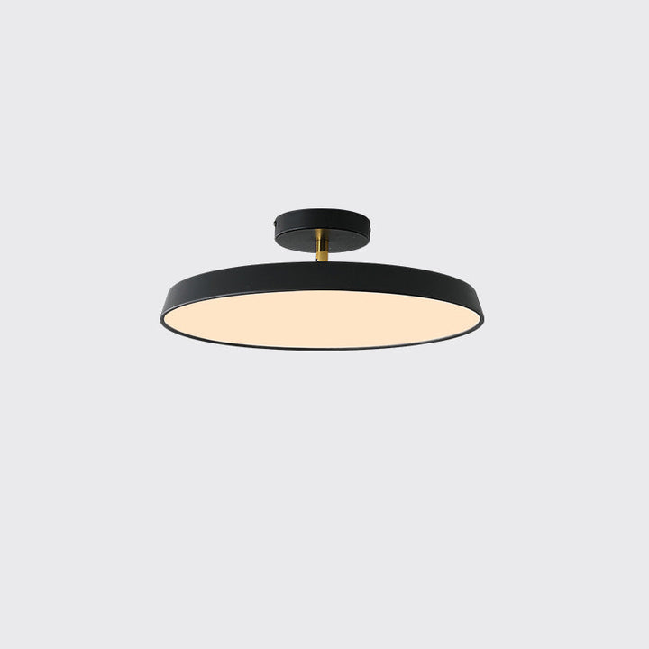 Moderne minimalistische runde Hardware Acryl LED Semi-Flush Mount Deckenleuchte für Wohnzimmer 