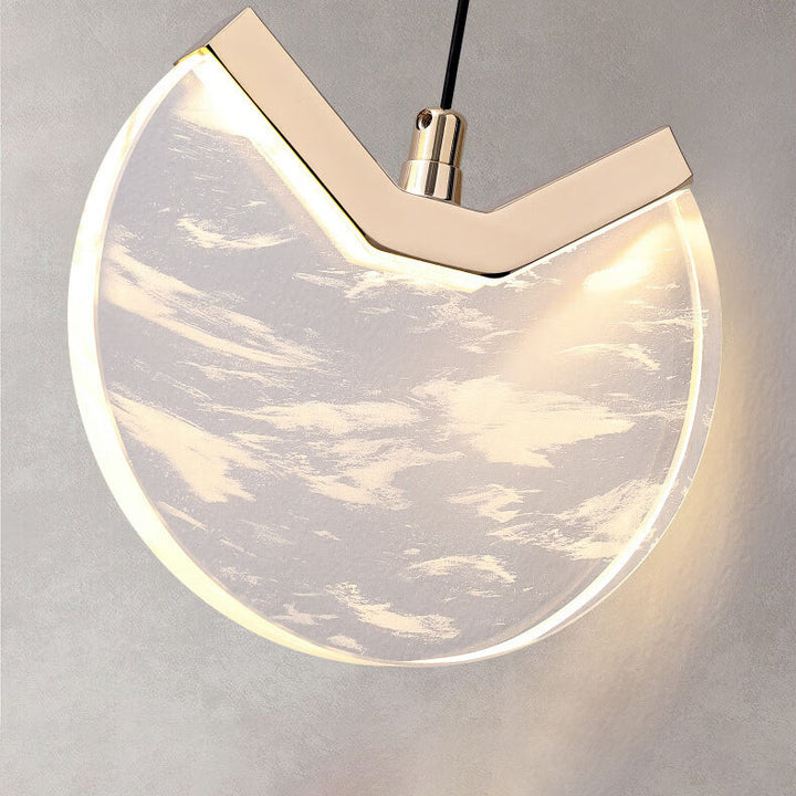 Moderne unbedeutende runde Hardware-Kristall-LED-Pendelleuchte für Schlafzimmer 