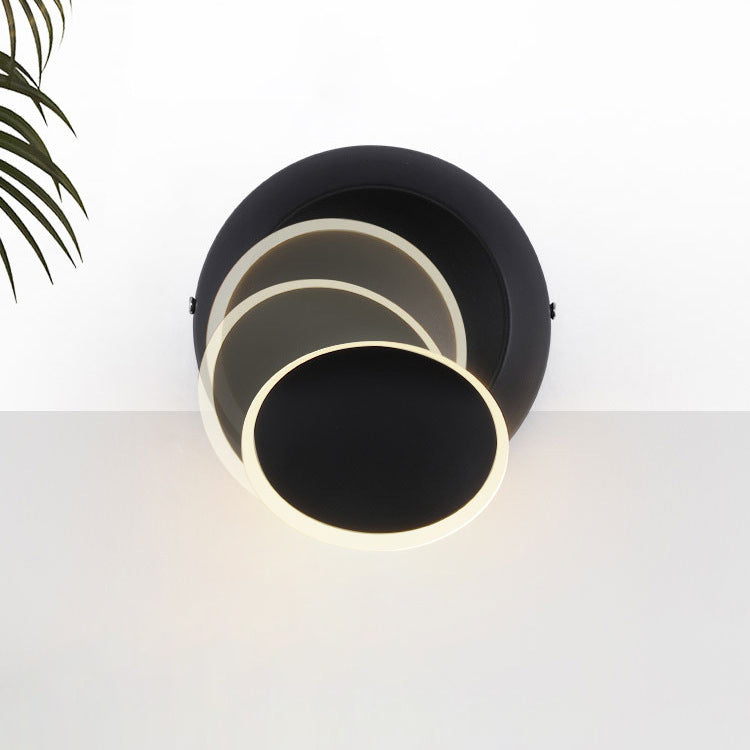 Moderne unbedeutende runde drehbare Aluminium-PC-LED-Wandleuchterlampe für Schlafzimmer