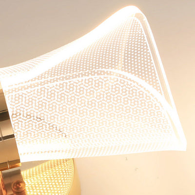 مصباح حائط LED بتصميم بتلة قابلة للطي من الأكريليك والحديد النوردي المعاصر للجانب السرير 